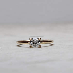 IGI Lab Grown Brilliant Cut Diamond Vintage 14K Boda amarilla/Compromiso Anillo unisex Anillo de aniversario digno de fiesta de oro blanco - Product Image 1