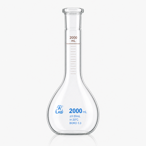 Fiole volumétrique à col long ELS Instruments de haute précision 2000 ml en verre borosilicaté de classe avec bouchon PE anti-fuite - Product Image 3