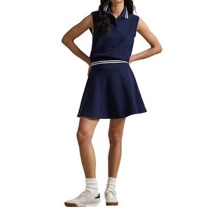 Pull sans manches décontracté en piqué de coton mélangé pour femme, col polo, respirant et léger, marque privée OEM - Product Image 6