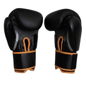Guantes de Boxeo de Cuero PU Negros y Blancos para Sparring, Muay Thai y Kickboxing - Product Image 3