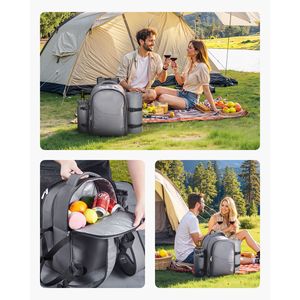 Zaino da Picnic alla Moda per 2 Persone con Scomparto Termico Isolato e Portabottiglie/Vino Staccabile - Product Image 3
