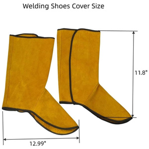 Cowhide Split Leather Welding <b>Boot</b> & Shoe <b>Covers</b> Heat Abrasion Resistant Foot Protectors Leather Welding Shoe <b>Cover</b> - Product Image 5
