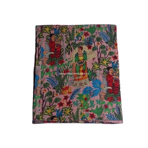 Colcha decorativa para el hogar, colcha de algodón hecha a mano con bonito estampado Rosa indio, venta al por mayor - Product Image 1