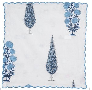 Serviettes en coton indiennes faites à la main de haute qualité, imprimées au bloc, modernes, brodées, 18x18, écologiques, réutilisables, carrées, lot de 6 pour la maison - Product Image 2