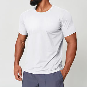 T-shirt tricoté 100 % coton coupe ajustée pour homme OEM, vêtement de sport respirant, haut d'entraînement, commandes en gros USA - Product Image 5