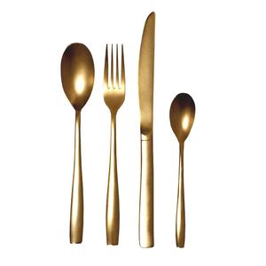 ชุดเครื่องใช้บนโต๊ะอาหารสำหรับงานแต่งงานทำจากสแตนเลสมีด้ามจับหนาชุบทองหรูหรา - Product Image 1