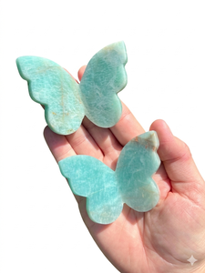 คริสตัลอะเมโซไนต์รูปผีเสื้อคุณภาพสูง พร้อมปีกหินบำบัด แกะสลักผีเสื้อ 3 มิติ และคริสตัลตกแต่ง ขายส่ง - Product Image 2