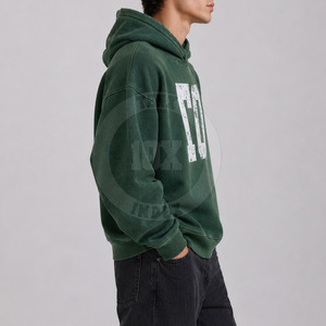 เสื้อฮู้ดดี้ทรงโอเวอร์ไซส์สไตล์วินเทจแบบย้อมสีเอซิด ผ้าคอตตอนผสมเนื้อผ้านุ่มสบายสำหรับใส่ในชีวิตประจำวัน - Product Image 4