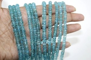 Perles Rondelles Facettées en Apatite Bleu Ciel de Qualité Supérieure 4-5mm, Fil de Pierres Précieuses Naturelles, Vente en Gros - Product Image 4