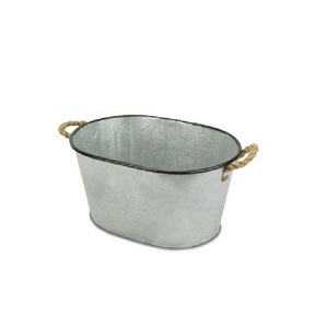 Macetero Galvanizado de Estilo Francés Vintage de Alta Tendencia, Personalizable en Tamaño, Forma y Color, para Uso en Jardinería - Product Image 1