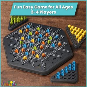 Jeu de puzzle géométrique TOY Imagine, pièces en plastique colorées, plateau hexagonal avec chevilles triangulaires et tiges métalliques - Product Image 5
