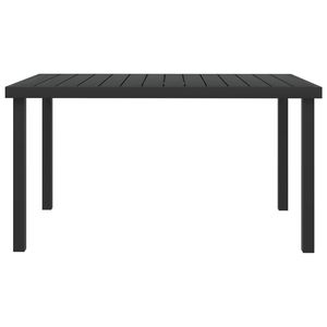 Grande table de jardin durable en aluminium noir et WPC, mobilier de patio - Product Image 2