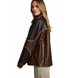 Ladies Real Leather Western <b>Jacket</b> Women Classic Cowboy Style Slim Fit <b>Zip</b>-<b>Up</b> Customized Logo Factory Price Wholesale OEM - Product Image 3