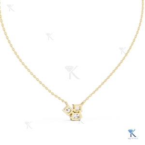 จี้เพชรเลี้ยงในห้องปฏิบัติการแบบ 3 เม็ด ประดับสร้อยคอทองคำแท้ 14K 18K สำหรับผู้หญิง รูปทรงหลากหลาย ผลิตโดยผู้ผลิตเครื่องประดับขายส่ง - Product Image 3