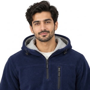 Dickes Polarfleece-Material, bequeme, entspannte Passform, sicherer Reißverschluss, gerippte Bündchen, Herren-Kapuzenjacke aus Fleece mit Reißverschluss. - Product Image 5