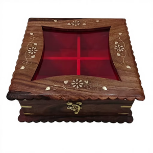 Handcrafted Wooden Jewelry <b>Box</b> with Mirror Velvet Lining Multi Compartment <b>Lockable</b> Organizer <b>Storage</b> Elegant Gift Case - Product Image 1