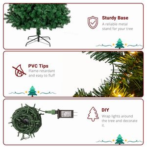 Albero di Natale Artificiale Verde da 210 cm con 1100 Rami e 200 Luci, 8 Modalità di Illuminazione a Colori Caldi, Piante e Fogliame Artificiali - Product Image 4