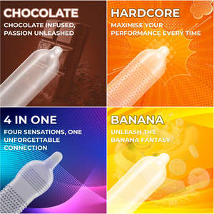 Préservatifs en latex <span class=keywords><strong>de</strong></span> caoutchouc naturel en vrac, lot varié <span class=keywords><strong>de</strong></span> 144 unités, Notty Boy - texturés, à picots, lubrifiés, ultra fins, aromatisés, élastiques - Product Image 3