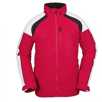 Veste softshell rouge pour homme, coupe-vent, fermeture éclair, col montant, color-block, vêtement d'extérieur, coupe classique
