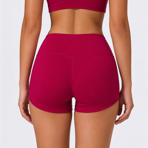 Women OEM ODM Yoga Shorts High Waist Workout Shorts <b>Tummy</b> <b>Control</b> Gym Shorts Running Fitness Shorts Stretch Athletic Yoga Shorts - Product Image 2