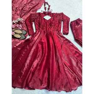 Designer Women's Anarkali Gown and Pant Set with Dupatta in New Fancy Style - Product Image 1