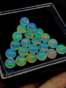 Ópalo etíope calibrado multicolor, cabujón redondo, piedra natural suelta para la fabricación de joyas - Product Image 3