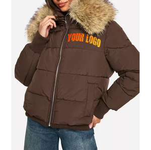 OEM Custom Loose Waterproof Cotton Filled Winter Puffer Jackets High Quality Thick <b>Coat</b> for <b>Women</b> Hooded Embroidery <b>Camouflage</b> - Product Image 1