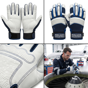 Guantes Mecánicos de Cuero Sintético Premium con Protección de Nudillos Anti-Impacto TPR y Palma Acolchada para Seguridad Automotriz - Product Image 4
