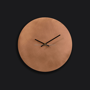 Handcrafted Brass Wall <b>Clock</b> Luxury Brushed Brass Antique Gold Patina Silent <b>Battery</b> Living Room Hotel Deco - Product Image 5