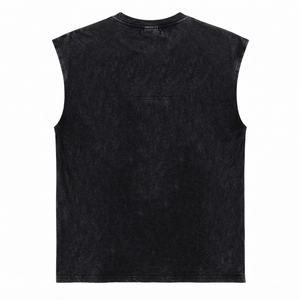 เสื้อกล้ามพิมพ์ลายกราฟิกสไตล์วินเทจสุดเทรนดี้ ผ้าเจอร์ซีย์คอตตอน 100% เป็นมิตรต่อสิ่งแวดล้อม เสื้อยืดแขนกุดสำหรับใส่ได้ทั้งชายและหญิง - Product Image 2