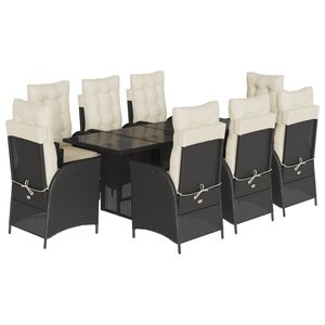 Ensemble de salle à manger de jardin blanc crème et noir - Product Image 2