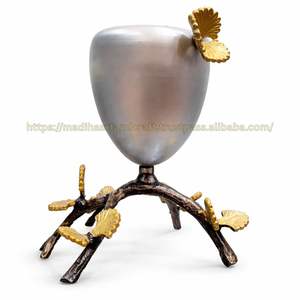 Vase de table moderne en laiton léger, décoration d'intérieur personnalisable pour Pâques, Bar Mitzvah, mariage, événement, fête JS0913 JS - Product Image 2