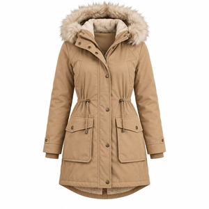 Abrigo Cálido Impermeable con Capucha para Clima Frío, Relleno de Algodón, Chaqueta Deportiva Informal de Talla Grande, Elegante Parka - Product Image 4
