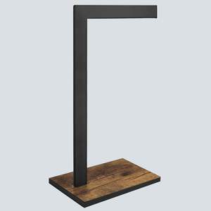 ที่แขวนผ้าเช็ดมือโลหะสีดำสไตล์เรียบง่ายพร้อมฐานไม้สำหรับวางบนเคาน์เตอร์ในห้องน้ำหรือห้องครัว - Product Image 6