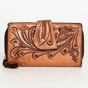 Monedero de Cuero Genuino para Mujer, Estilo Bohemio con Borlas y Flores, Hecho a Mano, Monedero para Monedas, Ideal para Otoño - Product Image 1