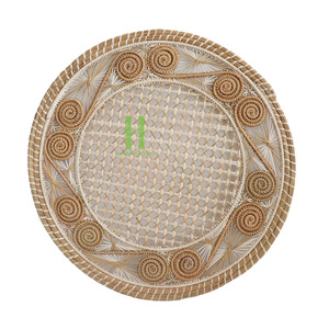 Wholesales Wicker Seagrass Round <b>Plate</b> Charger Placemats Bohemian Eco-Friendly 35cm Diameter Handwoven Skilled Artisans Vietnam - Product Image 5