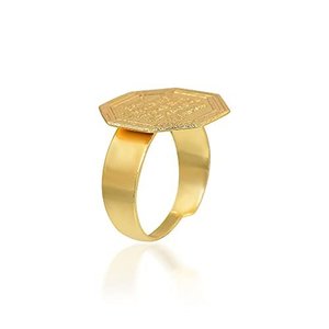 Anillo ajustable chapado en oro con diseño de Shivaji Maratha Raj Mudra, joyería de moda para hombres y mujeres - Product Image 4