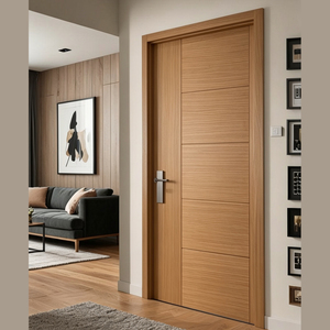 Puerta de Madera Sólida GA-05L, Tamaño Personalizado, Núcleo de Madera Maciza con Ranura, Superficie Acabada, para Interiores de Apartamentos y Villas - Product Image 1