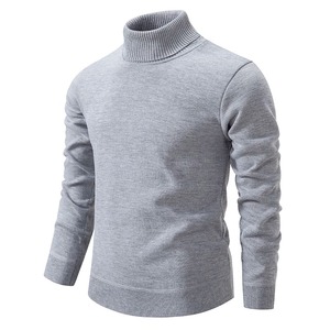 Autumn Men's Turtleneck Sweatshirt Winter Knitting Pullovers Rollneck <b>Warm</b> Men <b>Jumper</b> Loose Solid Color Top - Product Image 6