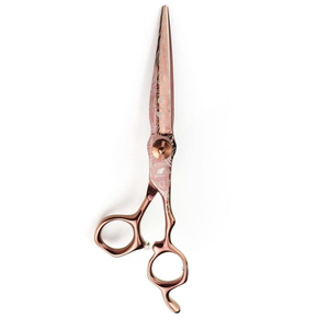 Ciseaux de coiffeur couleur or titane pour professionnels et salons, avec repose-doigt fixe - Product Image 4
