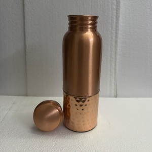 Premium Handcrafted Two-tone Copper Water Bottle Ayurvedic Wellness Bottle for Home Yoga and Travel - Product Image 4