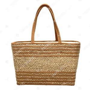 SIERRA Women's <b>Straw</b> Casual Tote <b>Bag</b> with Striped Pattern Zipper Closure & Tassel Decoration - Product Image 5