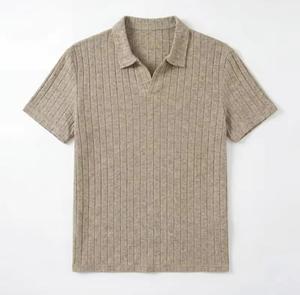 Polo de Manga Corta Tejido para Hombre, Color Sólido Informal, Transpirable, 100% Algodón, Corte Regular - Product Image 4
