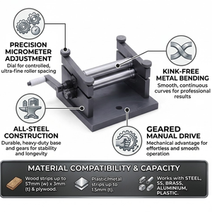 <b>Precision</b> Miniature | Rolling Mill Machine | Geared Manual Metal Roller for Wire Sheet | Bending Jewelry | Craft <b>Tool</b> | Set - Product Image 5