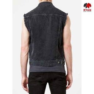 Ryan Pro Gear Nouveau design Gilet en jean unisexe sans manches écologique et tendance avec logo personnalisé Vêtement décontracté - Product Image 2