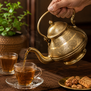 Handcrafted Engraved Brass <b>Tea</b> Kettle Traditional Brass Teapot Vintage <b>Arabic</b> Moroccan <b>Tea</b> Pot for Home Kitchen Hotel Decor - Product Image 3