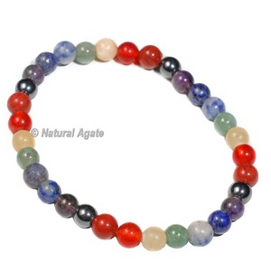 Bracelet 7 chakras en pierre de lave – Bijoux de yoga et de méditation - Product Image 6