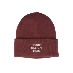 Wholesale Custom <b>Mens</b> Women's Rib Knit Beanie <b>Winter</b> Streetwear <b>Caps</b> with Embroidery Logo Knitted Cuffed Beanie Hats Custom Logo - Product Image 1