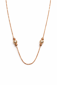 Elegante Collar de Cadena con Baño de Oro Rosa de 18K y Delicadas Perlas Blancas Minimalistas para Mujer, Joyería Moderna para Uso Diario, Regalo - Product Image 5