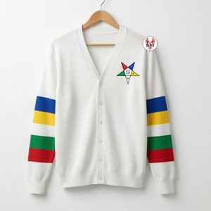 เสื้อคาร์ดิแกนแบบวาร์ซิตี้ OES แบบสั่งทำพิเศษ |   เสื้อแจ็คเก็ตไหมพรมติดกระดุมแบบสเวตเตอร์ของออร์เดอร์ออฟเดอะอีสเทิร์นสตาร์ - Product Image 5